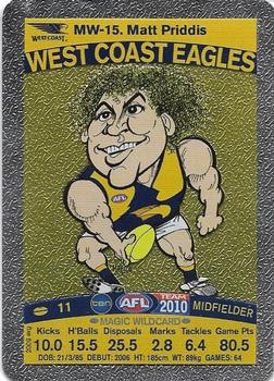 2010 Team Zone AFL Team - Magic Wildcards #MW-15 Matt Priddis Front
